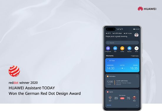 HUAWEI Assistant TODAY won the Red Dot Award Brands & Communication Design